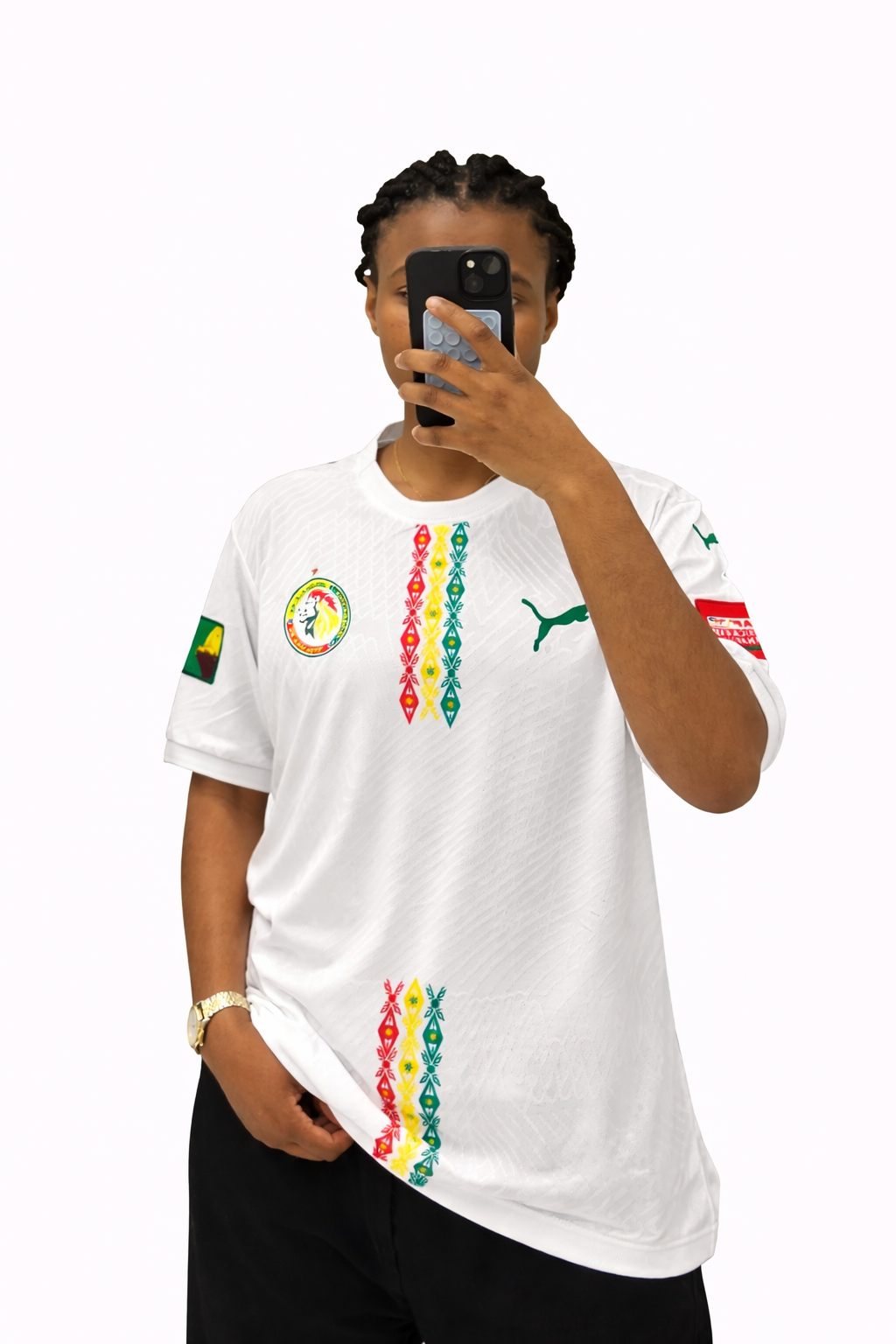 Maillot Football Sénégal – Style 2025 (Modèle Blanc)